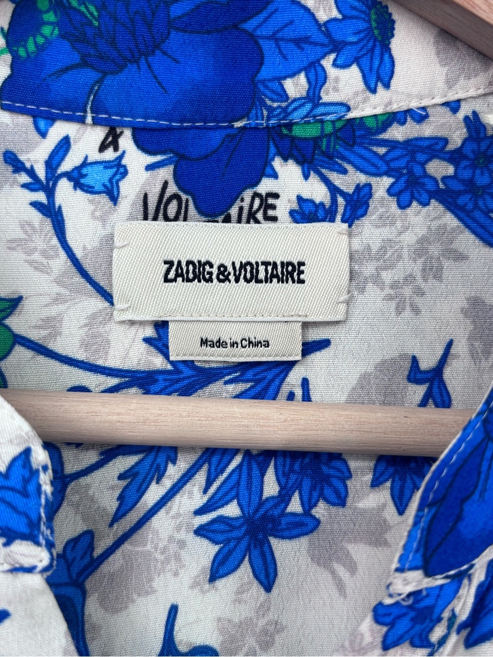 Zadig & Voltaire Twina crepe garden flowers Floral Button-Front Blouse Sz Med - Picture 8 of 13